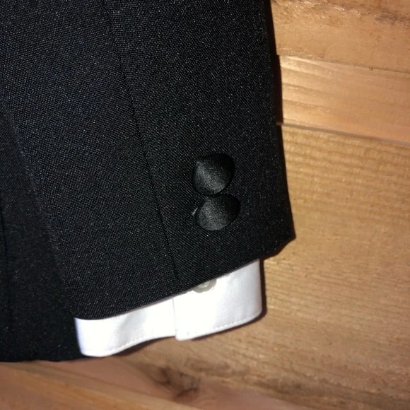 Tuxedo jacket black with white dress shirt size 4 Nautica